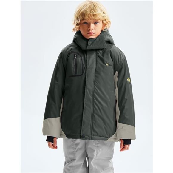 Boy's Waterproof Ski Snow Jacket Fleece Windproof Winter Jacket with Hood - Picture 2 of 7